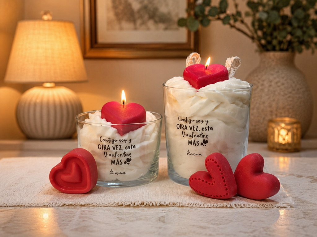 Vela de San Valentín con aroma a chocolate suizo