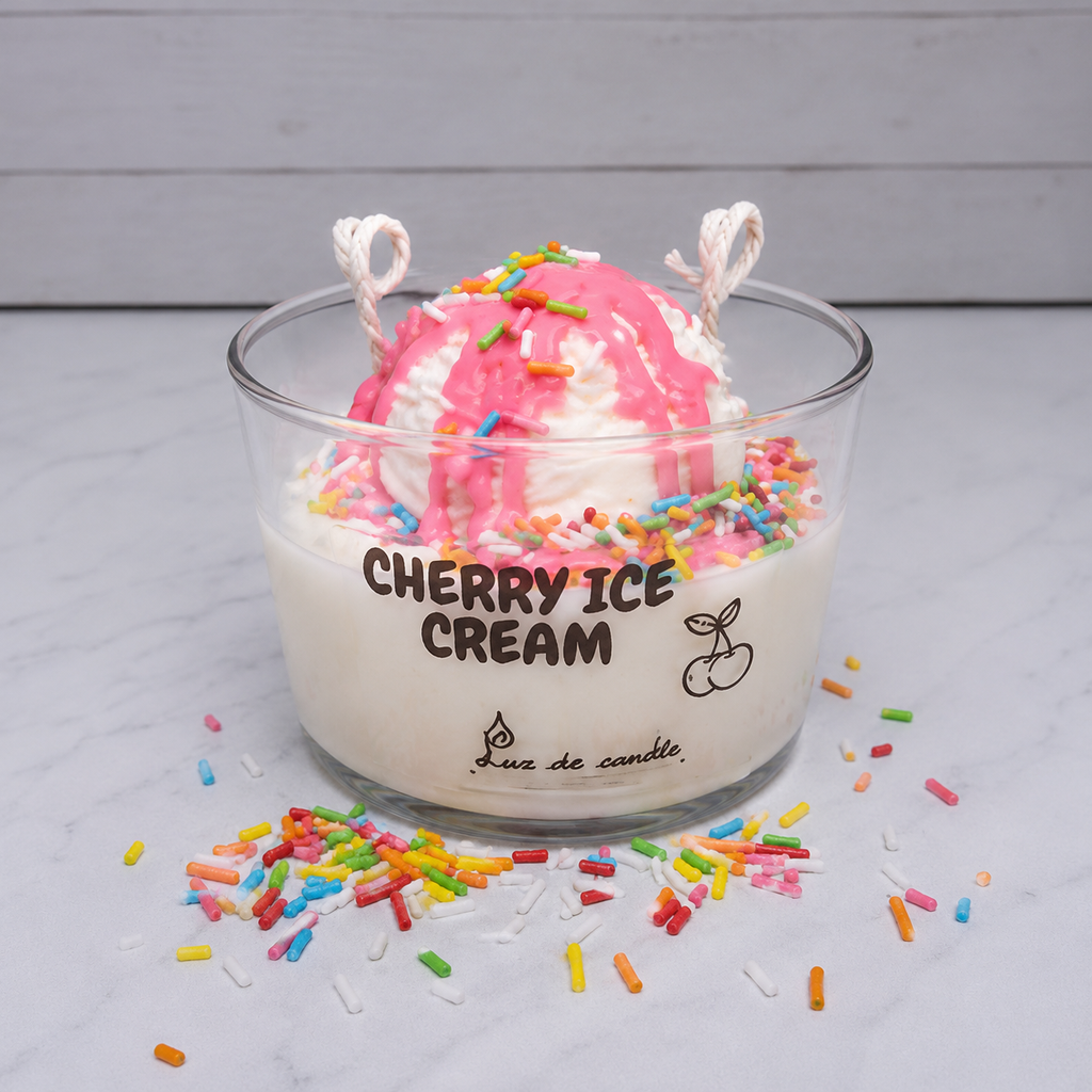 Vela artesanal Helado de Sabores en vaso de cristal