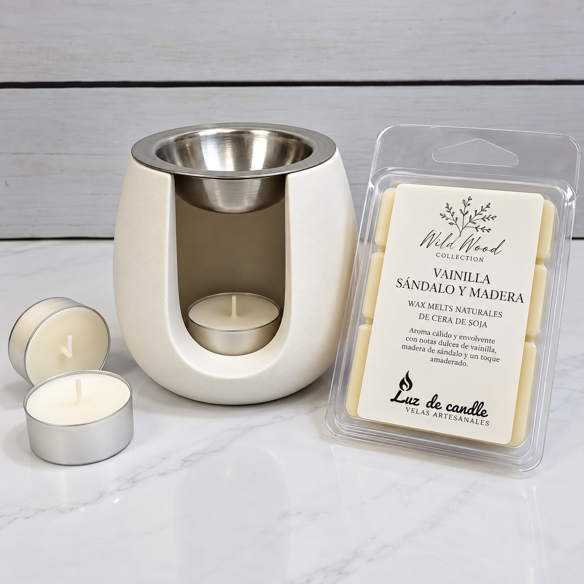 🤍 Pack Ritual · Quemador Blanco + Wax Melts