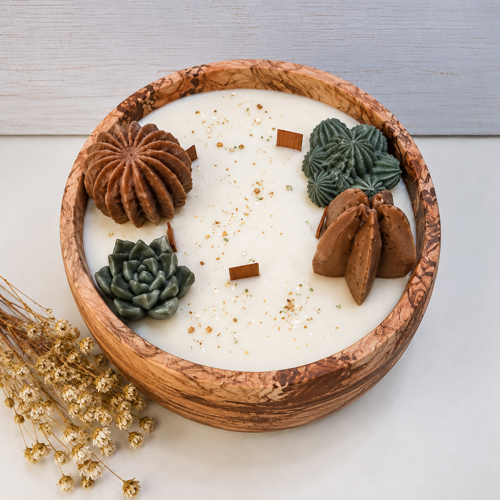 Vela Artesanal Ecológica de Soja en Recipiente de Resina Natural