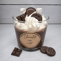 Vela Chocolate con Nata en vaso de cristal