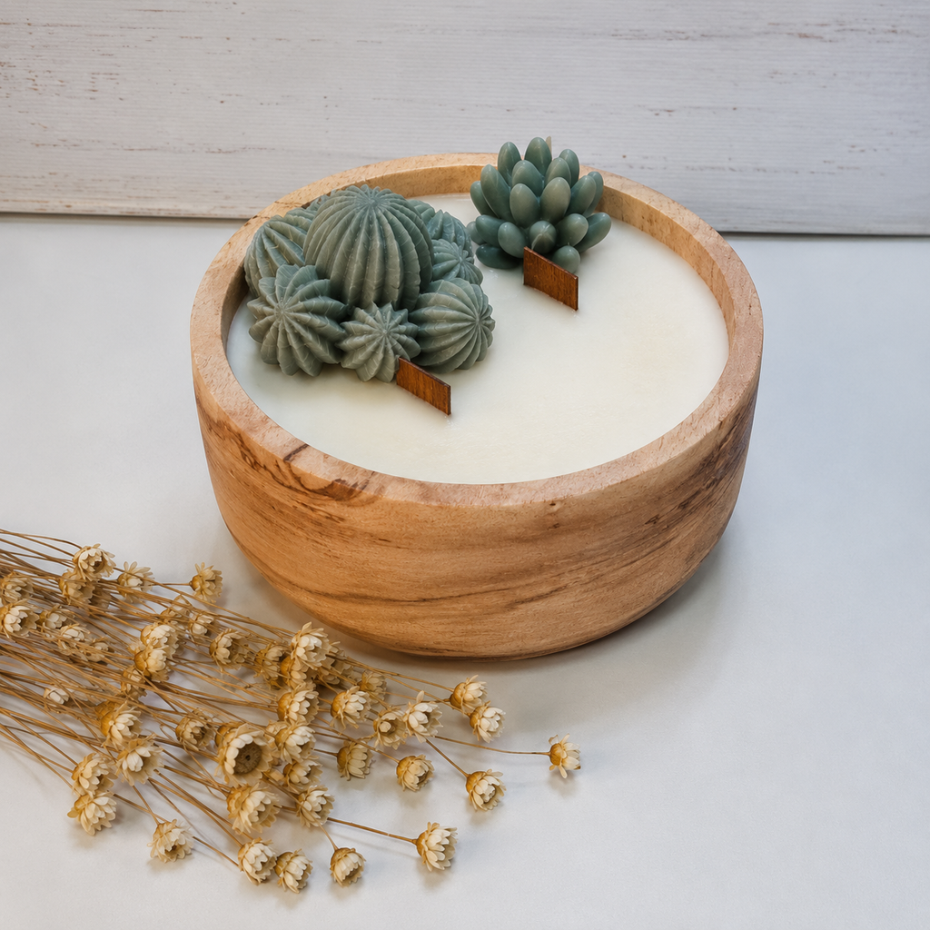 Vela Artesanal de Cera de Soja Ecológica en Recipiente de Resina Color Terracota