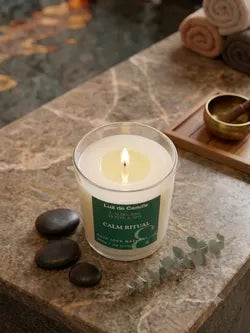 Calm Ritual – Vela aloe vera y lavanda con cera de soja natural