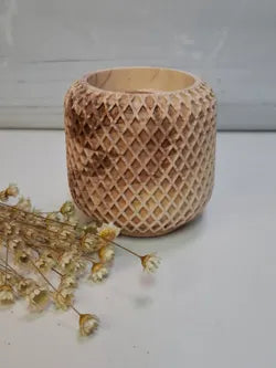 Vela de Cera de Soja con Diseño Natural y Aroma Relajante |  Luz de Candle l Diseño rombos