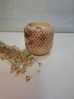 Vela de Cera de Soja con Diseño Natural y Aroma Relajante |  Luz de Candle l Diseño rombos