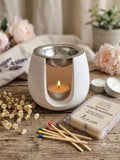 Quemador de Wax Melts blanco en resina ecológica – Pack artesanal