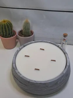 Recambio de vela de cera de soja ecológica con mechas de madera