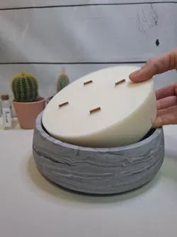 Recambio de vela de cera de soja ecológica con mechas de madera
