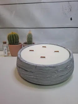 Recambio de vela de cera de soja ecológica con mechas de madera