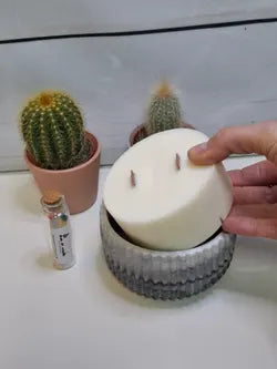 Recambio de vela ecológica de 9 cm con mechas de madera