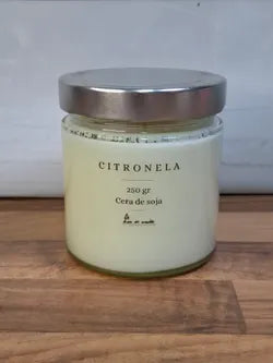Vela artesanal de citronela antimosquitos en bote reutilizable
